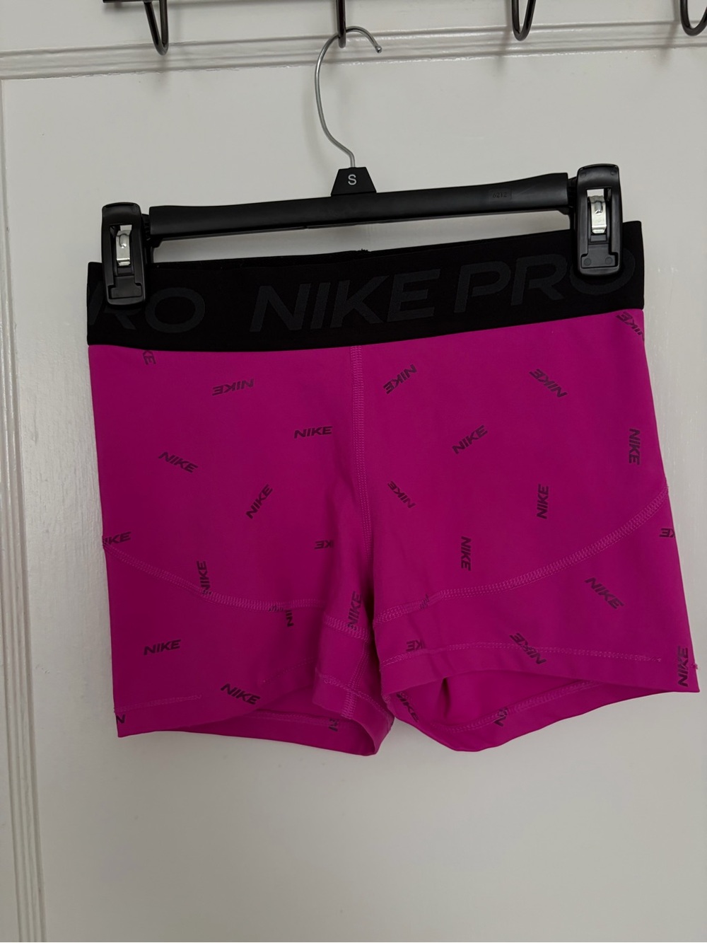 Womens Pink and Black Nike Pro 3” Shorts Size Medium